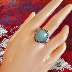 Clyde Duneier Sterling Silver Milky Aquamarine Ring